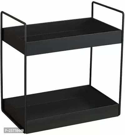 ALIGHT Utensil Kitchen Rack Steel 2-Step Black Kitchen Standing Rack/ Counter top Storage Shelf Organizer-thumb0