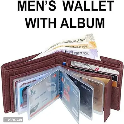 ALIGHT Men Casual Brown Artificial Leather Card Holder - Regular Size  (10 Card Slots)-thumb3