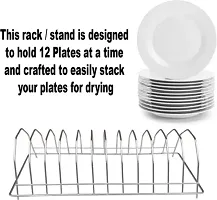 ALIGHT Utensil Kitchen Rack Steel Stainless Steel Plate Stand / Dish Rack Steel  Ladle Hook Rail For Kitchen-thumb2