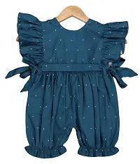 Romper For Girls Polka Print Rayon  (Blue, Pack of 1)-thumb1