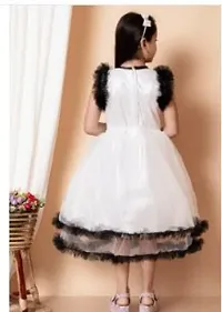 Girls Frock Net Party Dress white and black wedding dress-thumb1