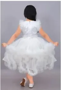 Kids White dress birthday party wear for girl-thumb1