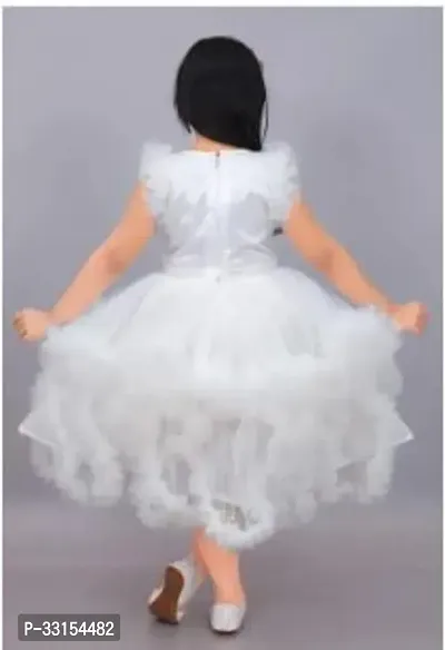 Kids White dress birthday party wear for girl-thumb2