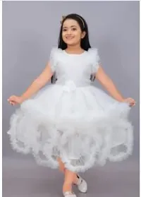 Kids White dress birthday party wear for girl-thumb2