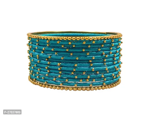 Elegant Silk Thread  Bangles Set For Women 12 Pieces-thumb0