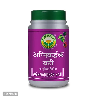 Basic Ayurveda Agnivardhak Bati 40 Tablet | Helps Cure Indigestion | Increases Appetite | Relieves Bloating Of Stomach | Helps Cure Anorexia | Gives Relief From Constipation | Helps In Relieving Flatulence.