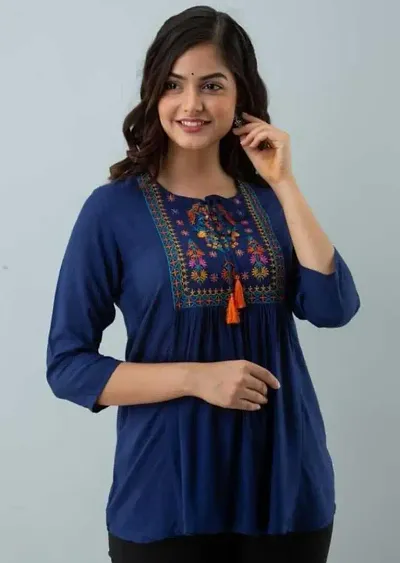 Trendy women casual embroidered tops