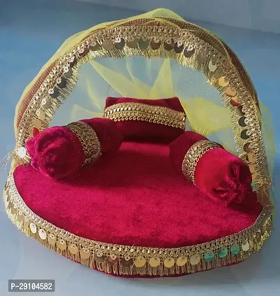 LADDU GOPAL BED / BED FOR THAKUR JI / PUJA CHAUKI / CHAUKI FOR MATA JI , KANHA JI OTHER GIFT MATERIAL-thumb0