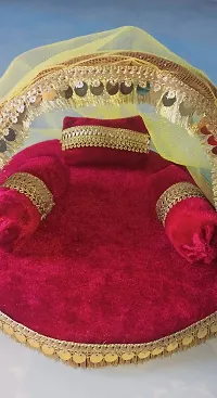 LADDU GOPAL BED / BED FOR THAKUR JI / PUJA CHAUKI / CHAUKI FOR MATA JI , KANHA JI OTHER GIFT MATERIAL-thumb2