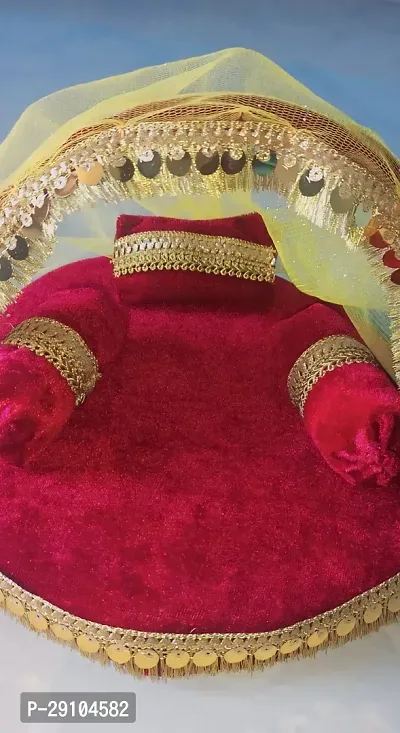 LADDU GOPAL BED / BED FOR THAKUR JI / PUJA CHAUKI / CHAUKI FOR MATA JI , KANHA JI OTHER GIFT MATERIAL-thumb3