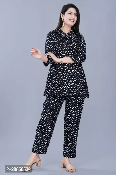 Fancy Black Cotton Printed Co-Ords Sets For Women