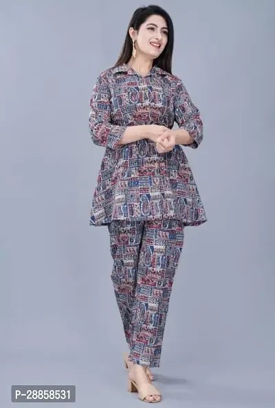 Fancy Multicoloured Cotton Printed Co-Ords Sets For Women