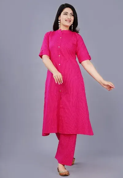Fancy Cotton Solid Co-Ords Sets For Women