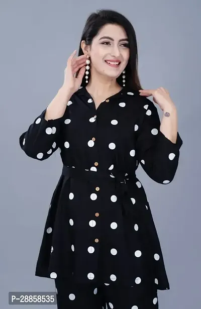 Fancy Black Cotton Printed Co-Ords Sets For Women-thumb3