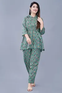 Fancy Green Cotton Printed Co-Ords Sets For Women-thumb4