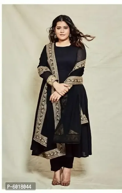 Fabulous Rayon Self Design Kurta with Pant And Dupatta Set For Women-thumb0