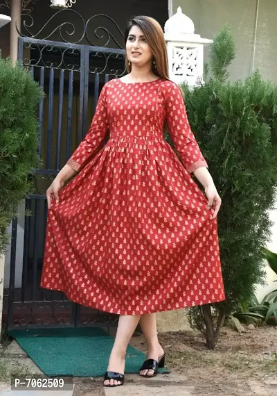 Exclusive Rayon Self Design Feeding Kurtis For Women