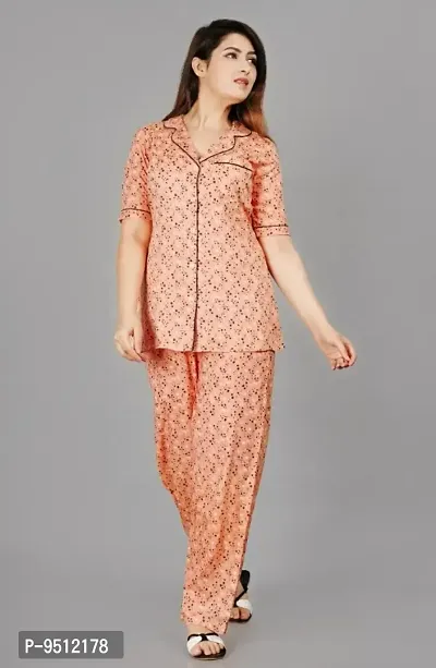 Classic Rayon Printed Top  Pyjama Set for Women-thumb0