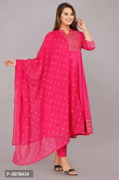 Women Rayon Printed Kurta Bottom with Dupatta-thumb4