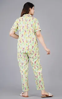 Rayon Printed Night Shirt Pajama Set For Women/Night Suit Set-thumb3