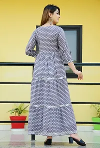 Stunning Cambric Cotton Printed Anarkali Kurta with Mulmul Dupatta For Women-thumb3