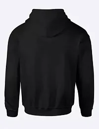 Mens Black Long Sleeve Latest Stylish Printed Design and Kangaroo Pocket Pullover fit Casual Hoodie.-thumb1