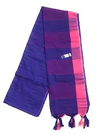 PuJoy Women's Tant Cotton Saree with Blouse Piece (Purple)-thumb2