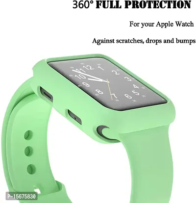 OJOS Compatible with Apple Watch Series 6 SE Series 5 Series 4 44MM Soft Flexible TPU Anti-Scratch Lightweight Protective Iwatch Case for 44mm Apple Watch Matte Style - Green-thumb2