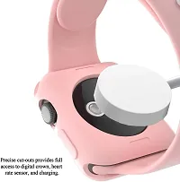 OJOS Compatible with Apple Watch Series 6 SE Series 5 Series 4 44MM Soft Flexible TPU Anti-Scratch Lightweight Protective Iwatch Case for 44mm Apple Watch Matte Style - Pink-thumb2