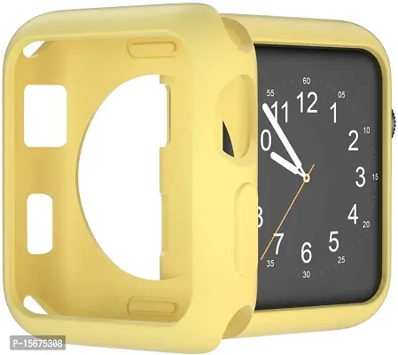 OJOS Compatible with Apple Watch Series 6 SE Series 5 Series 4 44MM Soft Flexible TPU Anti-Scratch Lightweight Protective Iwatch Case for 44mm Apple Watch Matte Style - Yellow-thumb0