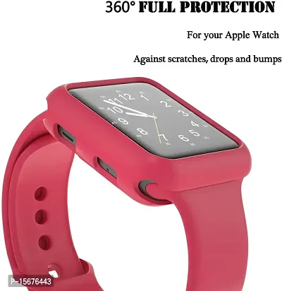 OJOS Compatible with Apple Watch Series 6 SE Series 5 Series 4 44MM Soft Flexible TPU Anti-Scratch Lightweight Protective Iwatch Case for 44mm Apple Watch Matte Style - Red-thumb2