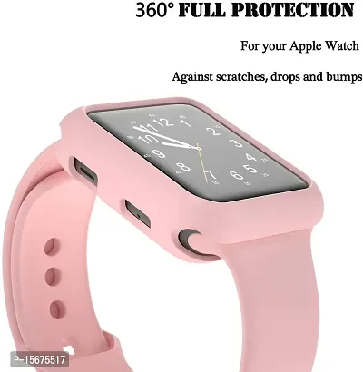 OJOS Compatible with Apple Watch Series 6 SE Series 5 Series 4 44MM Soft Flexible TPU Anti-Scratch Lightweight Protective Iwatch Case for 44mm Apple Watch Matte Style - Pink-thumb2