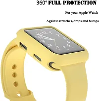 OJOS Compatible with Apple Watch Series 6 SE Series 5 Series 4 44MM Soft Flexible TPU Anti-Scratch Lightweight Protective Iwatch Case for 44mm Apple Watch Matte Style - Yellow-thumb1