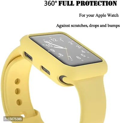 OJOS Compatible with Apple Watch Series 6 SE Series 5 Series 4 44MM Soft Flexible TPU Anti-Scratch Lightweight Protective Iwatch Case for 44mm Apple Watch Matte Style - Yellow-thumb2
