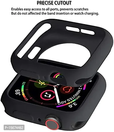MORUS Ojos Case Compatible for Apple Watch Case 44mm Series 6/5/4/SE Premium Soft Flexible TPU Thin Lightweight Protective Bumper Cover Protector (Black,44 mm)-thumb3