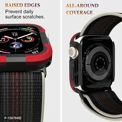 OJOS Rugged Armor Designed for Apple Watch Ultra Case Durable TPU Case for Apple Watch Ultra 49mm Case - Red-thumb5