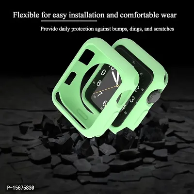 OJOS Compatible with Apple Watch Series 6 SE Series 5 Series 4 44MM Soft Flexible TPU Anti-Scratch Lightweight Protective Iwatch Case for 44mm Apple Watch Matte Style - Green-thumb4