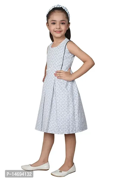 Fabulous Grey Cotton Blend  Frocks For Girls-thumb2