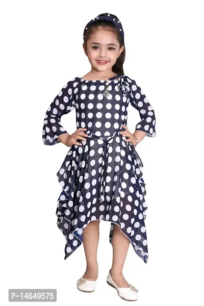 Girls Casual Polka Dots Print Midi Dress