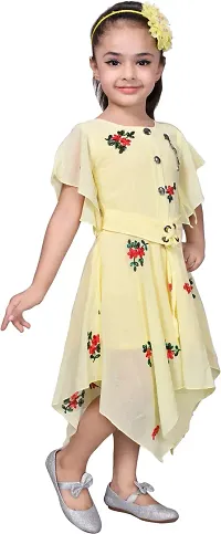 Fabulous Yellow Georgette  Frocks For Girls-thumb2