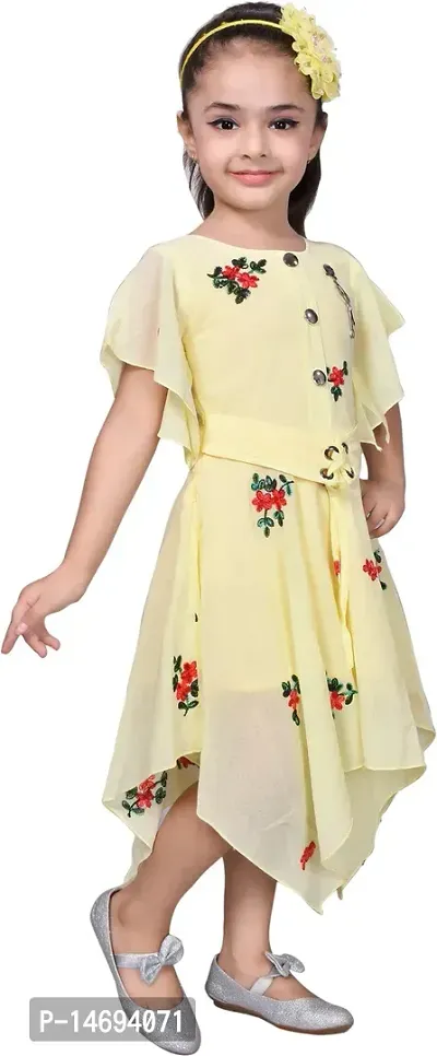 Fabulous Yellow Georgette  Frocks For Girls-thumb3