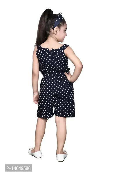 Girls Polka Dots Print Jumpsuit-thumb4
