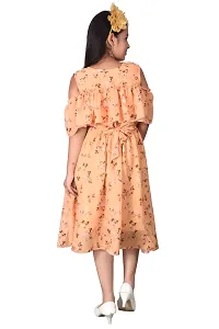 Girls Georgette Flower Midi Frock Partywear Dress-thumb3