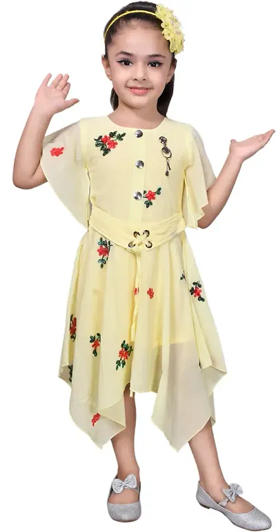 Sky Heights Georgette Frock Midi Dress for Girls