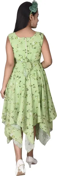 Fabulous Green Georgette  Frocks For Girls-thumb4