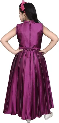 Fabulous Purple Silk Blend  Fit And Flare Dress For Girls-thumb3