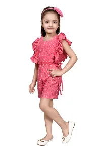 Fabulous Pink Rayon  Capri Jumpsuit For Girls-thumb1