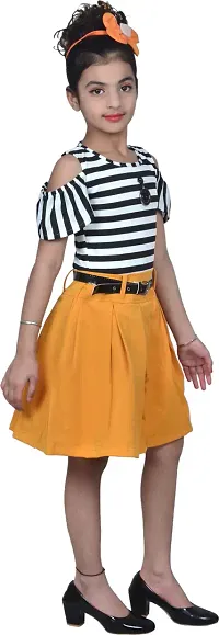 Fabulous Yellow Cotton Blend  Frocks For Girls-thumb2