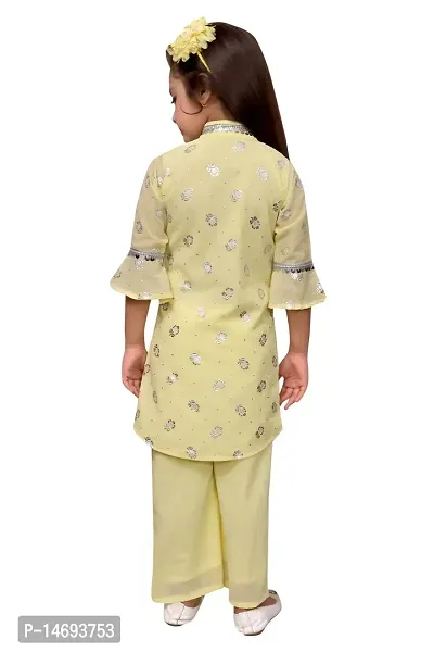 Alluring Yellow Georgette  Stitched Salwar Suit Sets For Girls-thumb4