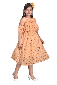 Girls Georgette Flower Midi Frock Partywear Dress-thumb2